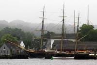 Ship and Seaport on a foggy morning- Mystic, CT Ship and Seaport on a foggy morning- Mystic, CT